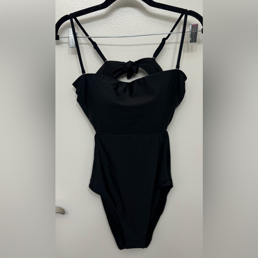 NWT J.Crew Cutout Tie-Back One-Piece Swimsuit | Chic Resort Swimwear - Picture 2 of 4